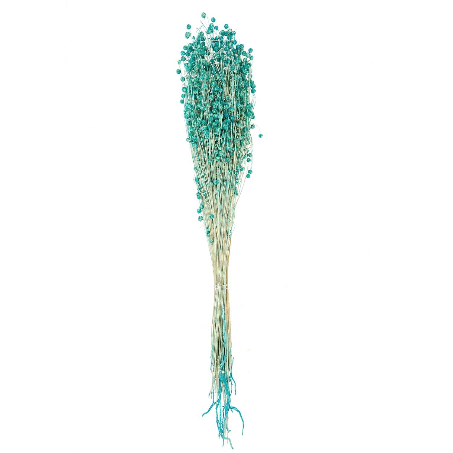 Getrockneter Flachs von Rico Design, türkis, 60-75 cm lang, 100 g. Ideal für Dekorationen.