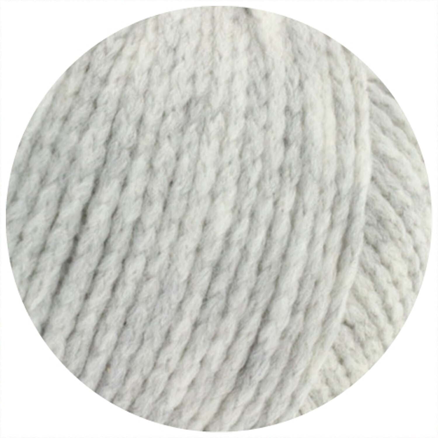 Alta Moda Cashmere 16: Weiches, hellgrau meliertes Garn von Lana Grossa, ideal für Strickprojekte.