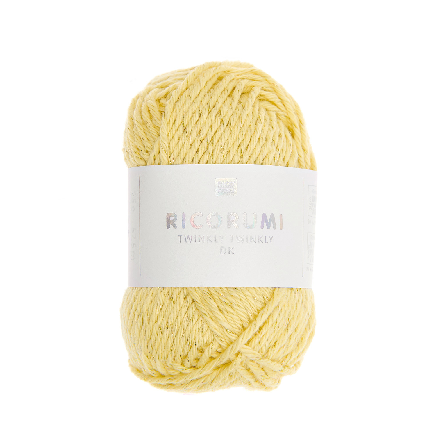Ricorumi Twinkly Twinkly dk, gelbes Garn von Rico Design, 25g Knäuel für kreative Projekte.