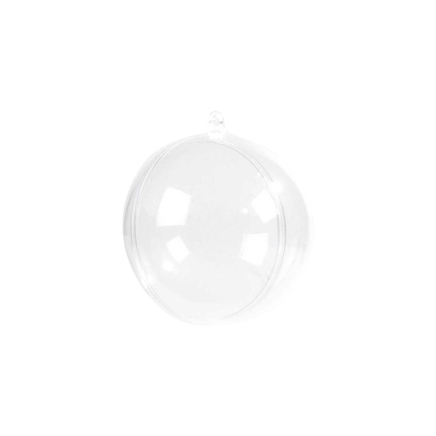 Kunststoffkugel klar von Rico Design, transparent. Die Kugel ist glatt und ideal für Dekorationen.