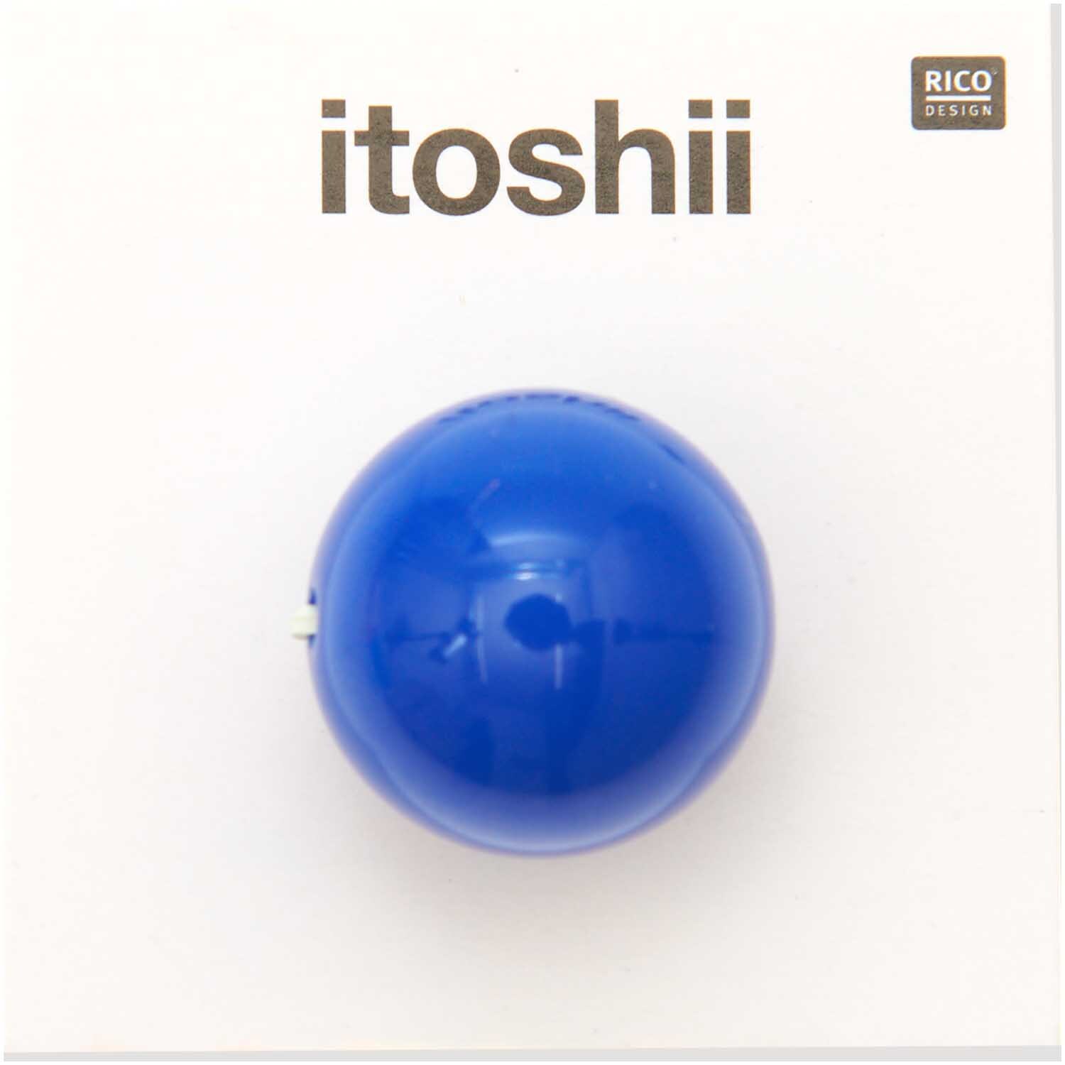 itoshii Perle rund 19mm 1 Stück in Dunkelblau von Rico Design auf weißem Hintergrund.