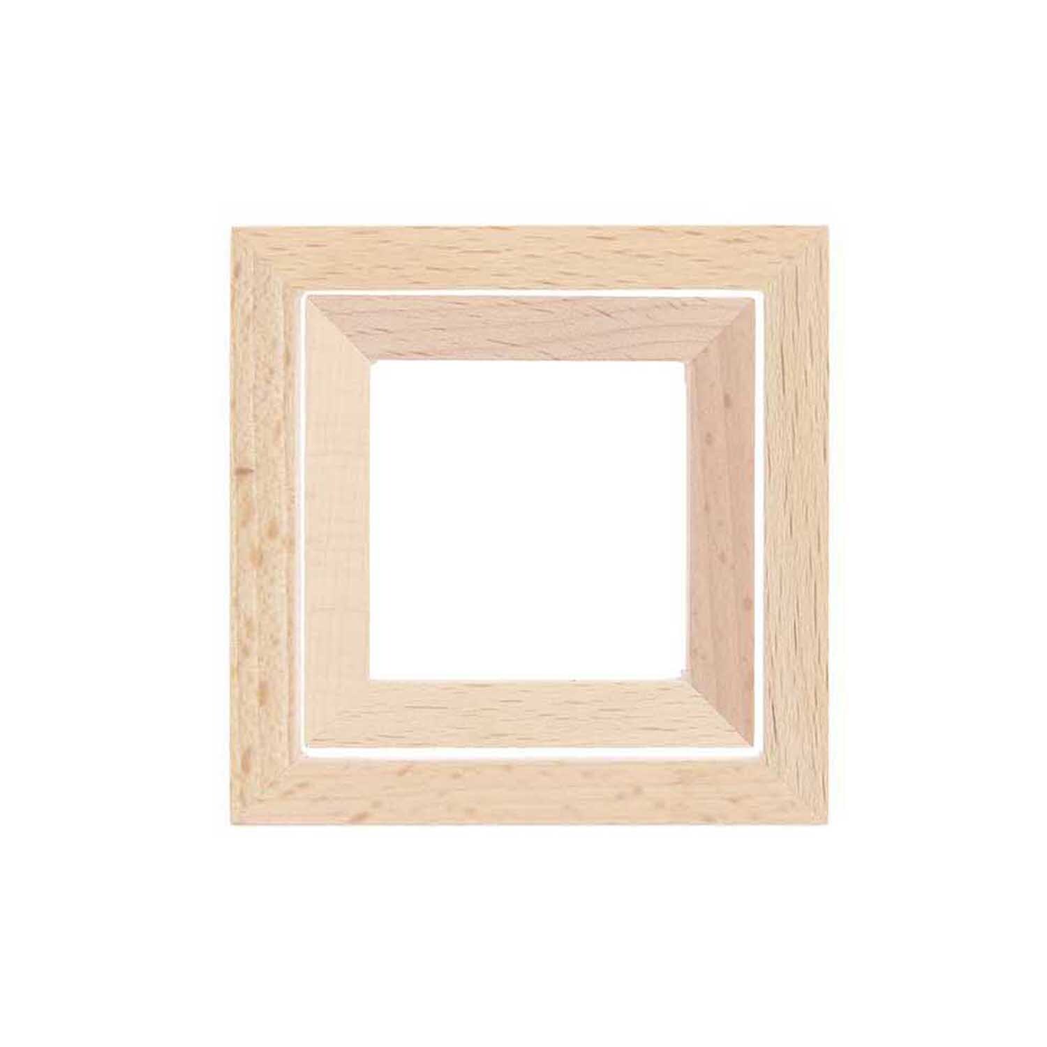Dekorahmen quadratisch aus hellem Holz von Rico Design, ideal für moderne Wohnräume.