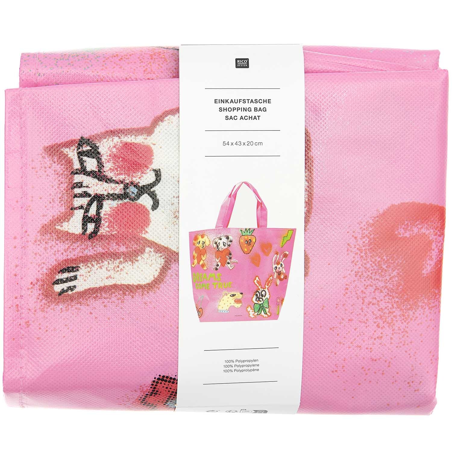 Paper Poetry Shopper Airbrush rosa 54x43x20cm von Rico Design
