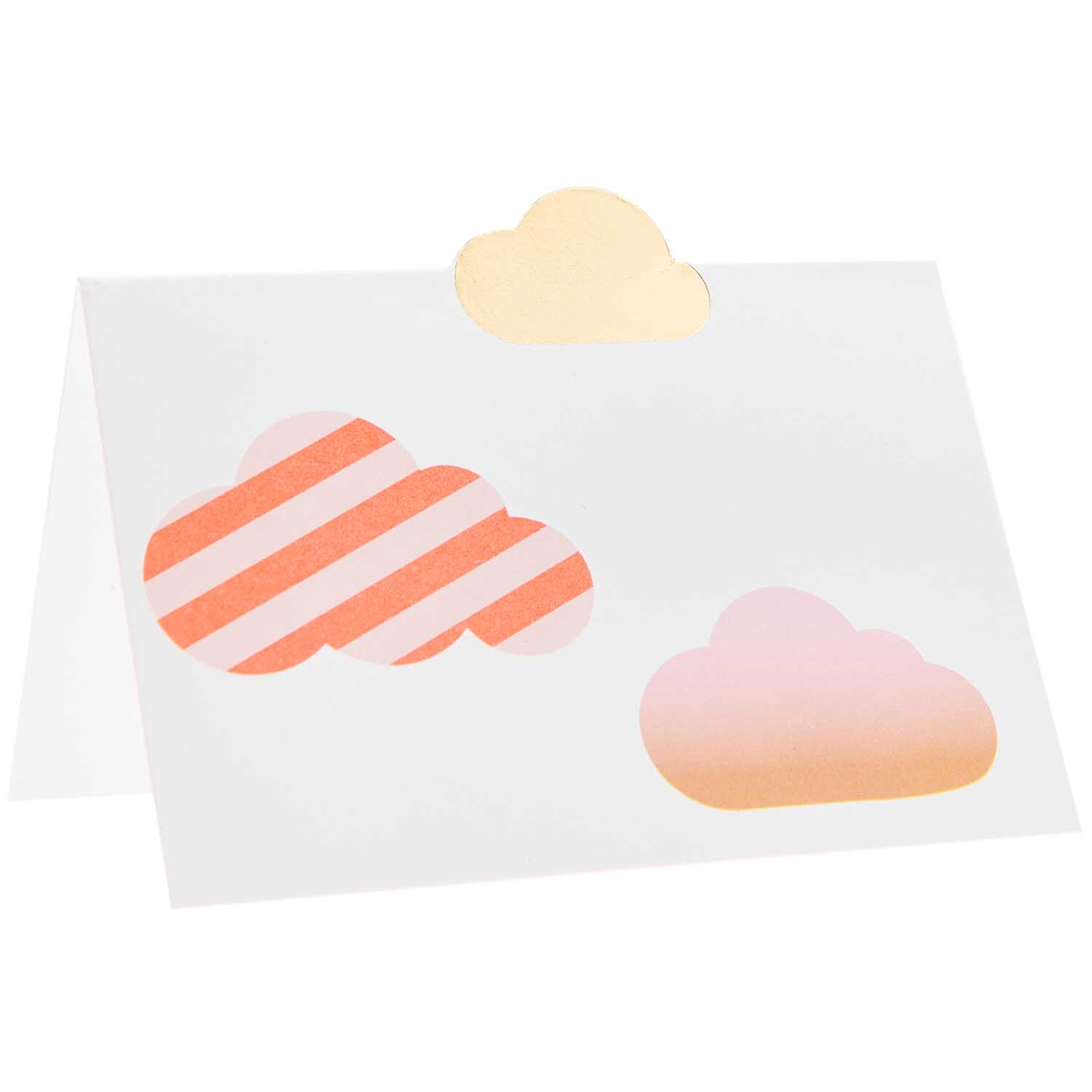 Paper Poetry Tischkarten mit Wolkenmotiv von Rico Design, ideal für festliche Anlässe.