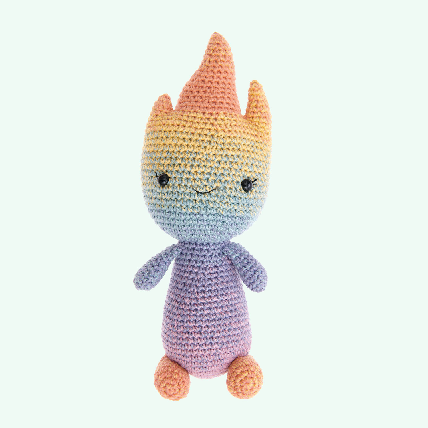 Gehäkelte Figur: Flame-Head aus dem Heft Ricorumi Element Heads