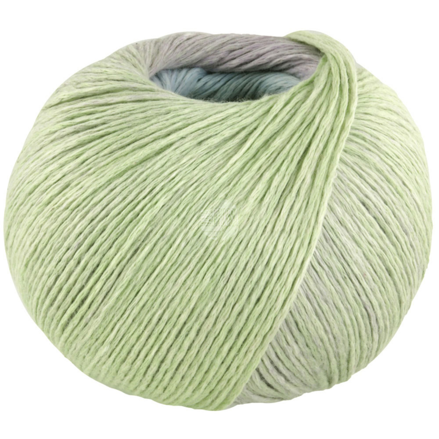 Cotonella: Weiches Garnknäuel in Pastellgrün, ideal für Strickprojekte. Marke: Lana Grossa.