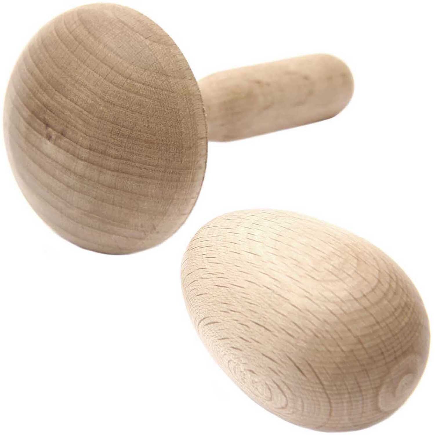 Set "Stopfpilz + Stopfei" aus naturbelassenem Holz, unlackiert, von Rico Design. Ideal zum Stopfen von Textilien.