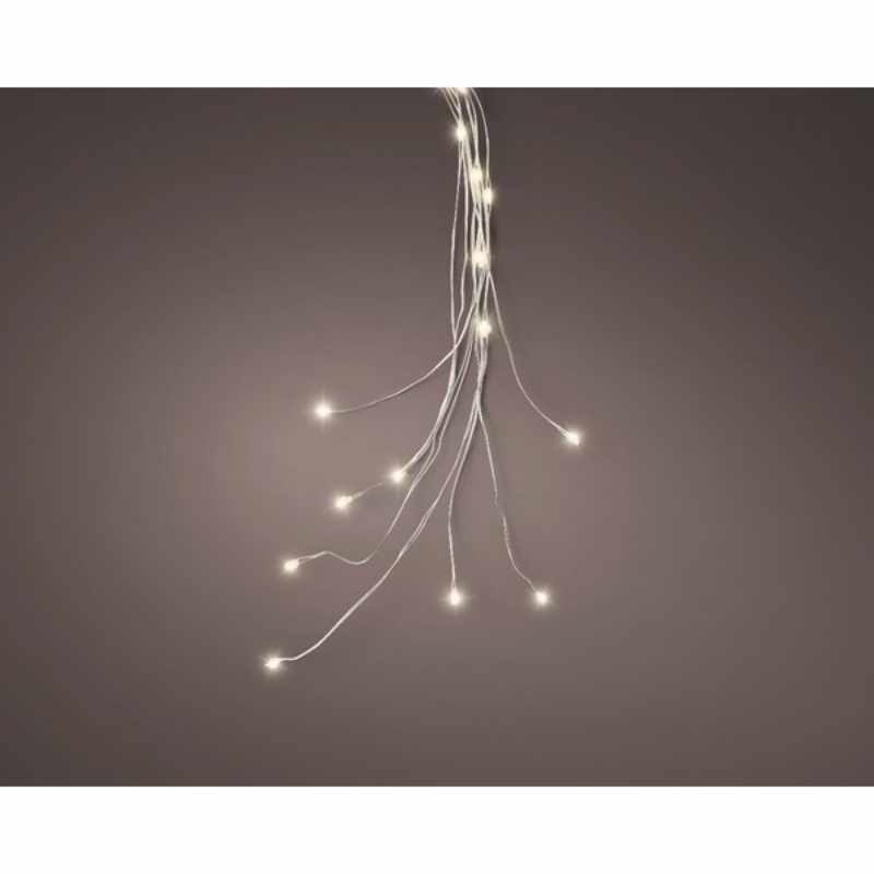 Micro LED-Bündel warmweiß 65cm von Kaemingk, zeigt leuchtende, warmweiße Lichter in einem eleganten Design vor einem dunklen Hintergrund.