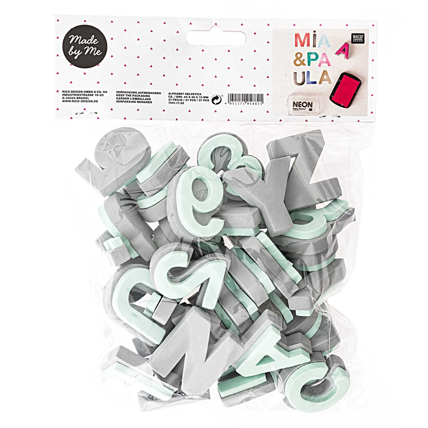 Moosgummistempel Set Alphabet 2 37-teilig von Rico Design