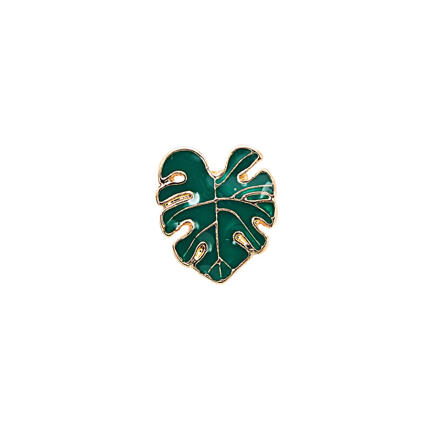 Pin Blatt 15x18mm: Ein stilvoller, mehrfarbiger Blatt-Pin von Rico Design, ideal für kreative Accessoires.
