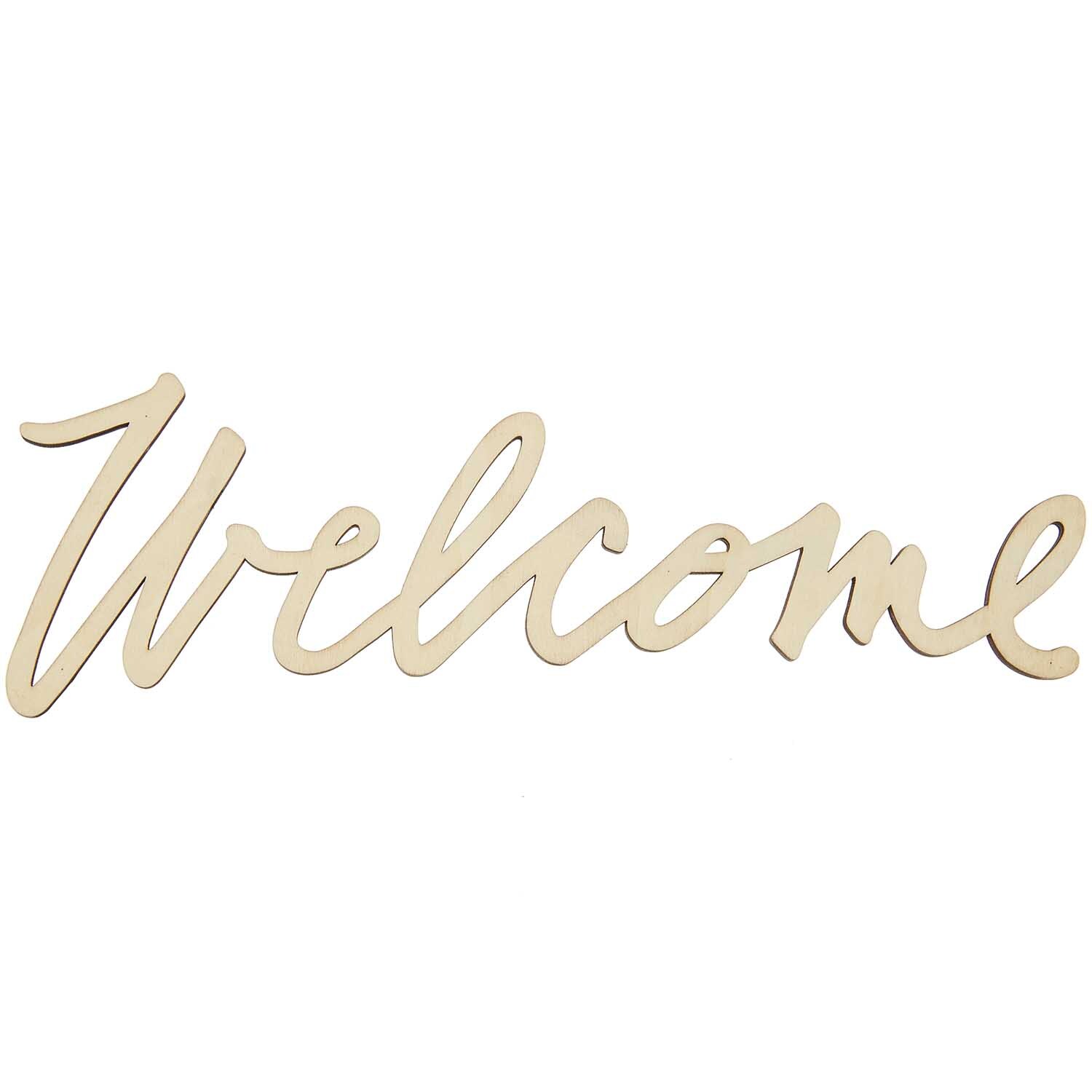 Holzschriftzug magnetisch "Welcome" von Rico Design, 29x10cm, in natürlichem Holzton. Ideal für Dekorationen.
