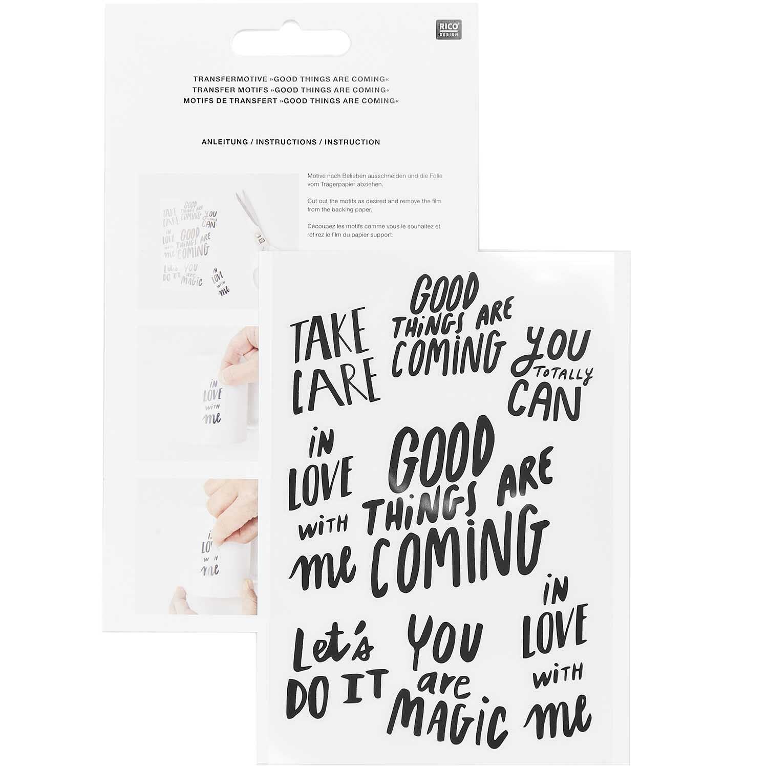 Transfermotiv Good Things are Coming 8 Stück von Rico Design