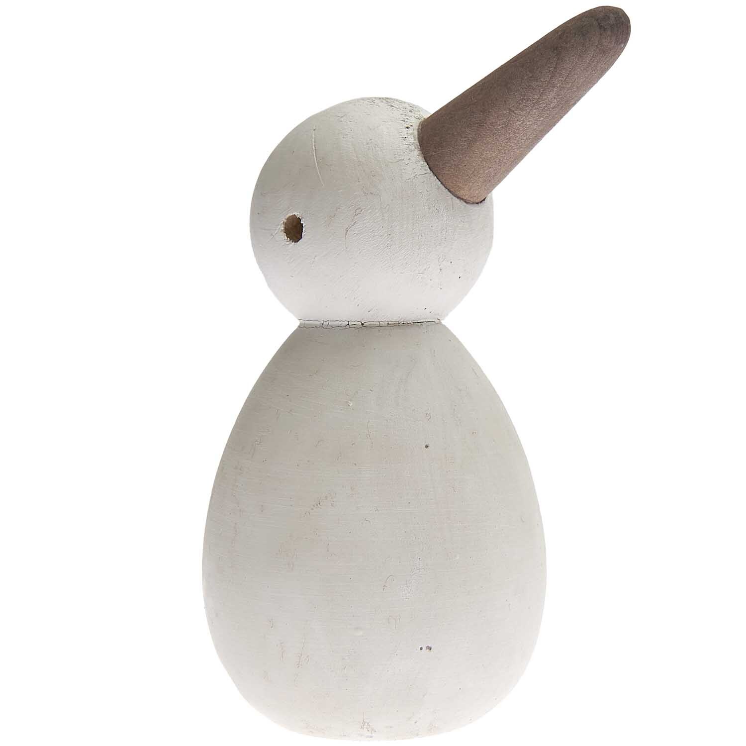 Möwe stehend weiß Holz 8x14,5cm von Rico Design: Dekorative Holzfigur einer Möwe mit braunem Schnabel. Ideal für maritime Dekorationen.