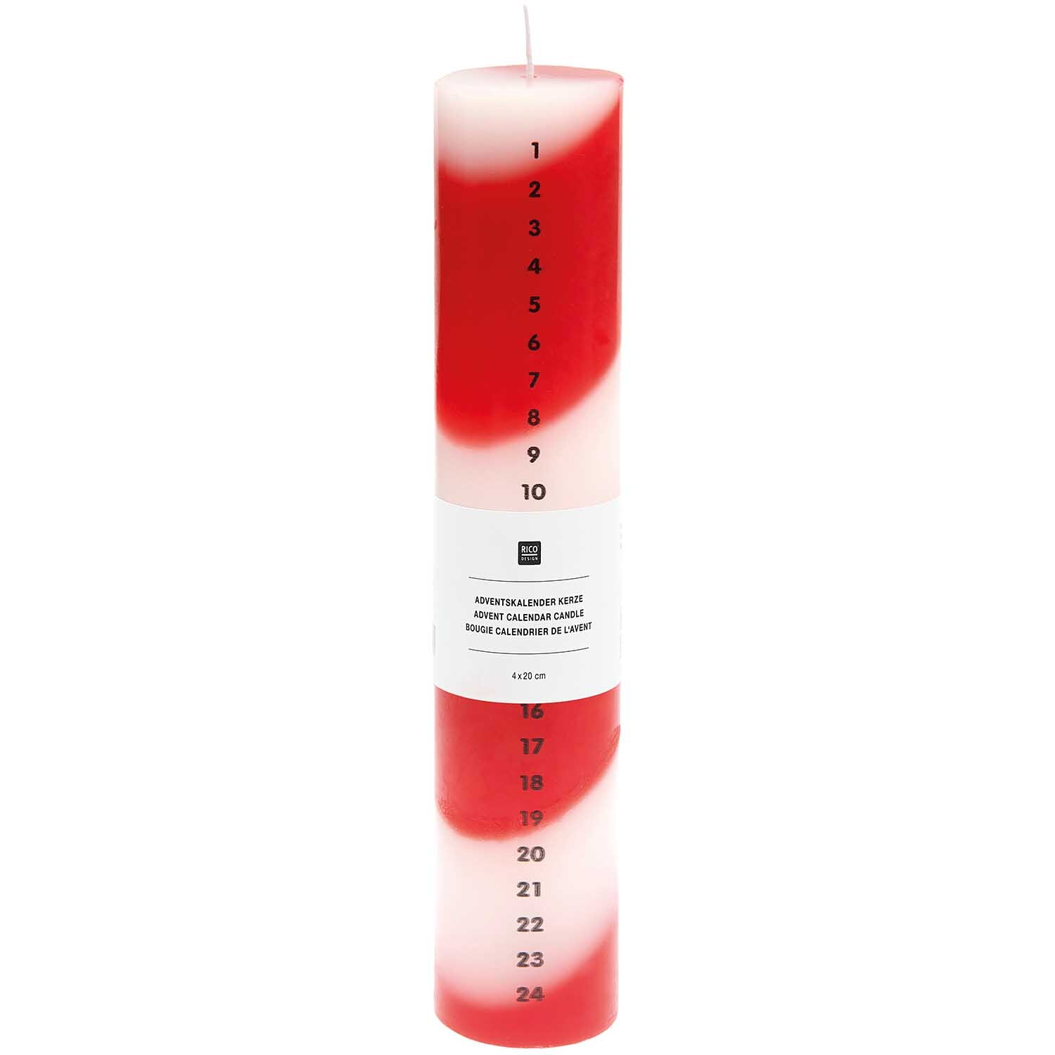 Adventskalender Kerze 1-24 4x20cm von Rico Design