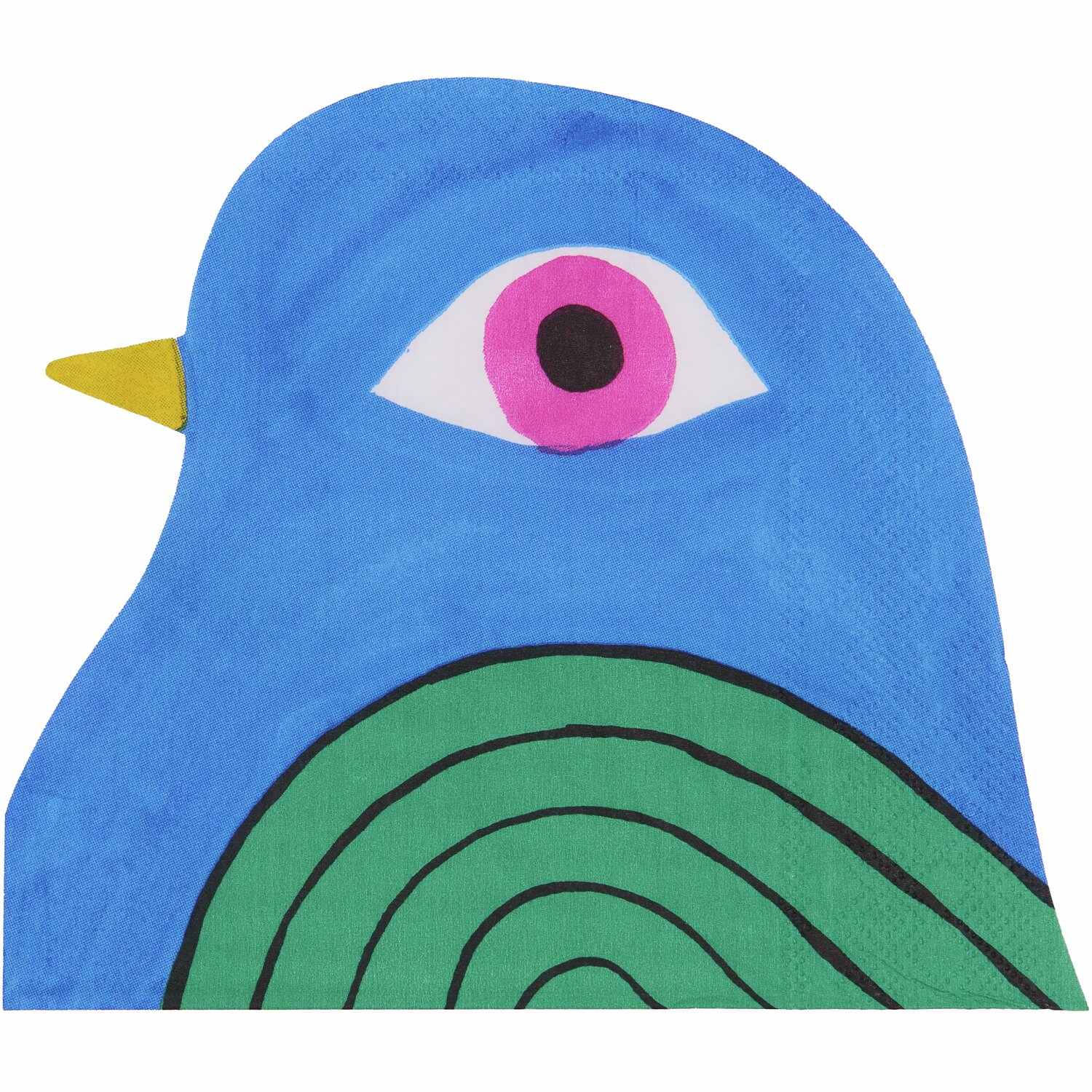 Servietten Schwalbe, farbenfrohes Design mit blauem Vogelmotiv, 32x28cm, 20 Stück.