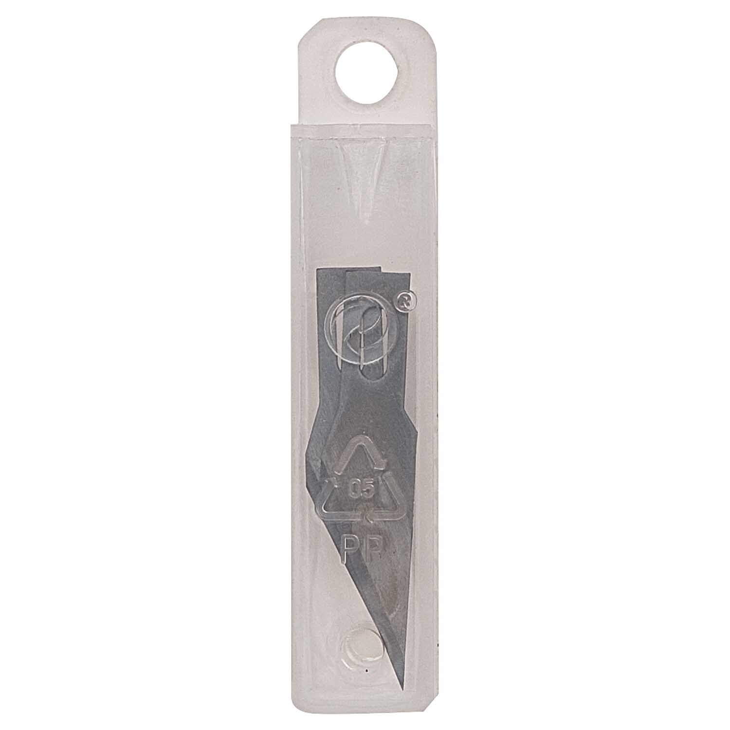 Ersatzklingen für Bastelskalpelle 5 Stück in transparenter Verpackung von Rico Design. Ideal für präzises Schneiden.