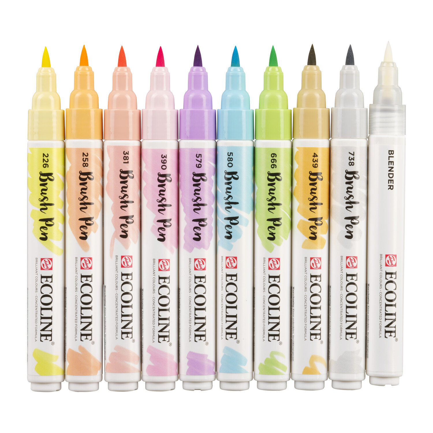 Brush Pen Set 10 Stück Farbe Pastell von Royal Talens
