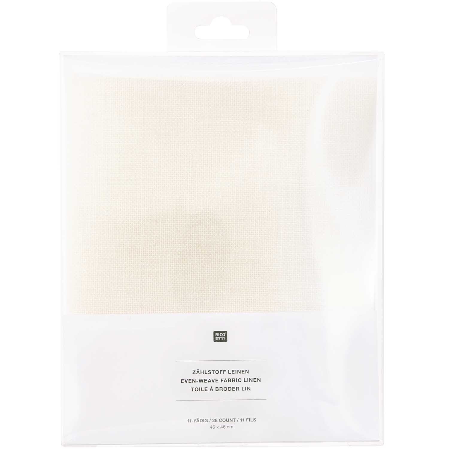 Zählstoff Leinen weiß 11-fädig 46x46cm von Rico Design