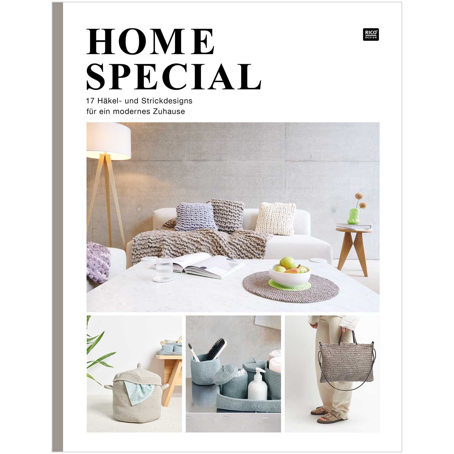Home Special: Strick- und Häkelsets in modernem Wohnambiente, präsentiert von Rico Design.