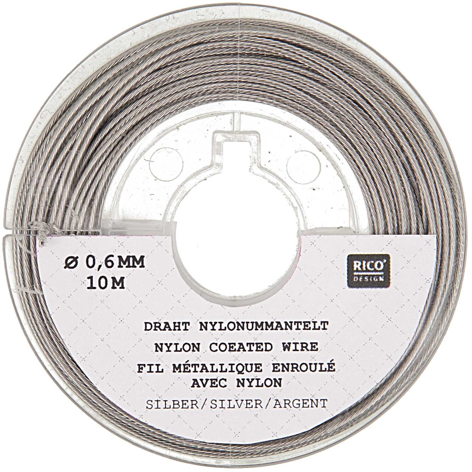 Edelstahlseide silber 0,60mm 10m von Rico Design