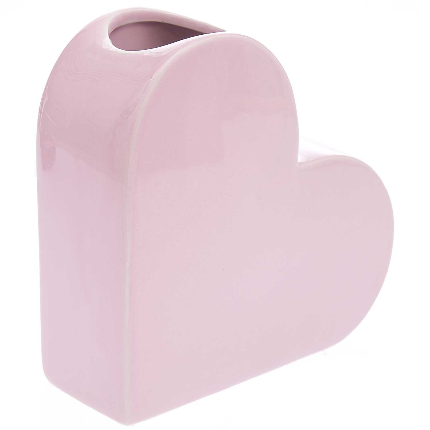 Keramik Vase Herz groß 16x6x16cm in Herzform, ideal für Blumenarrangements, von Rico Design.