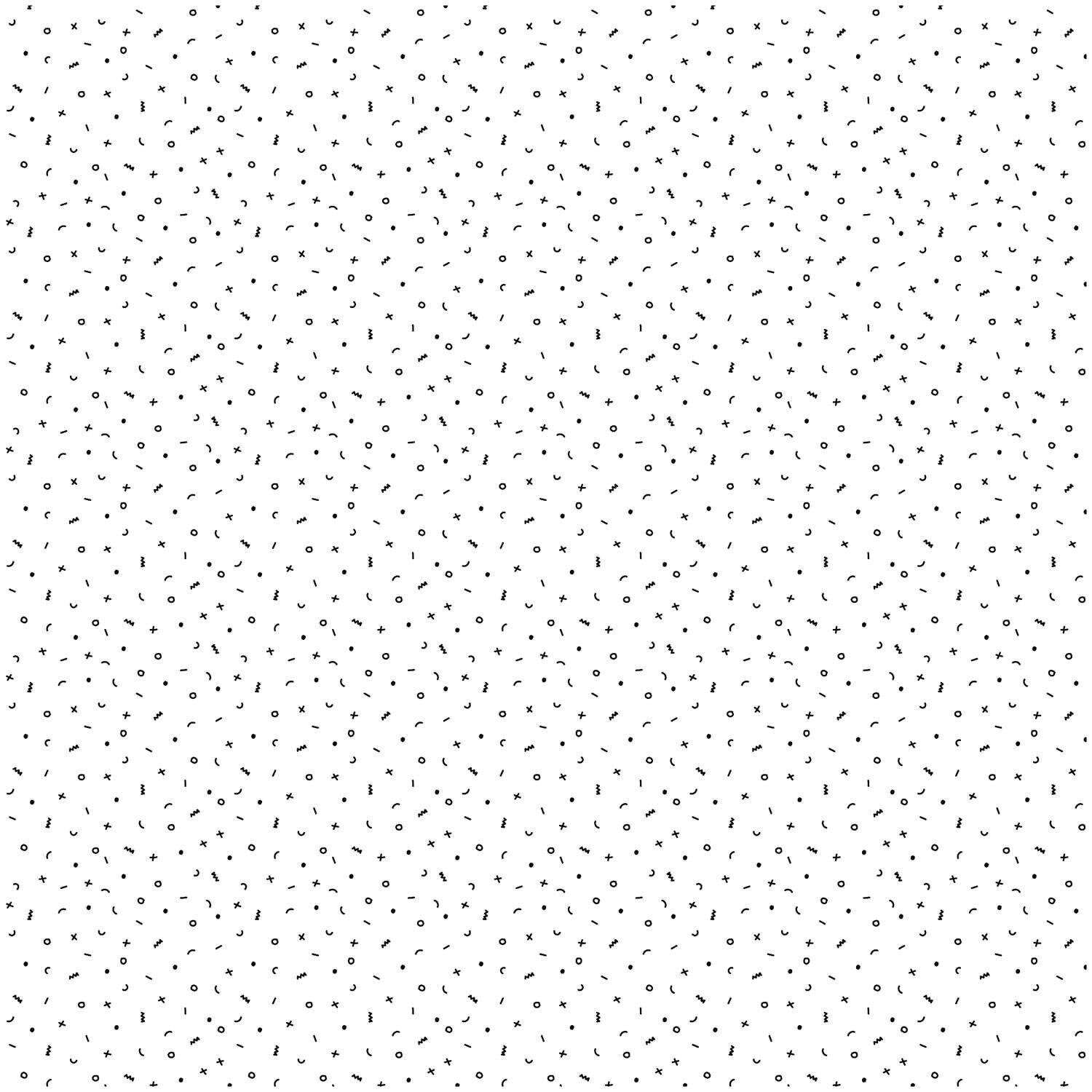 Stoff weiß Mustermix schwarz 140cm: Weißer Stoff mit schwarzem Mustermix von Rico Design, ideal für kreative Projekte.