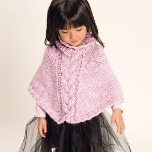 Kinderponcho mit Zopmuster