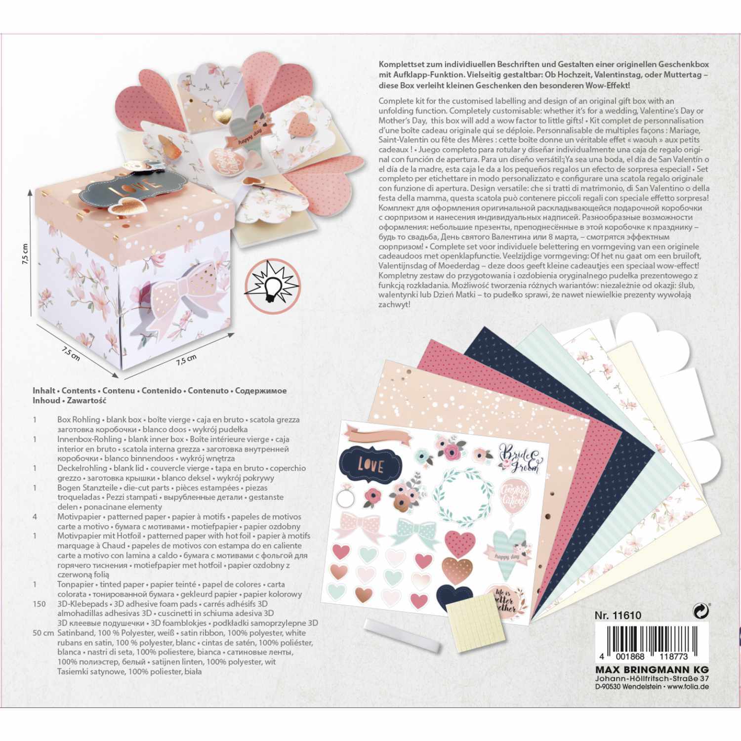 Explosionsbox Bastelset Romantik von Max Bringmann 