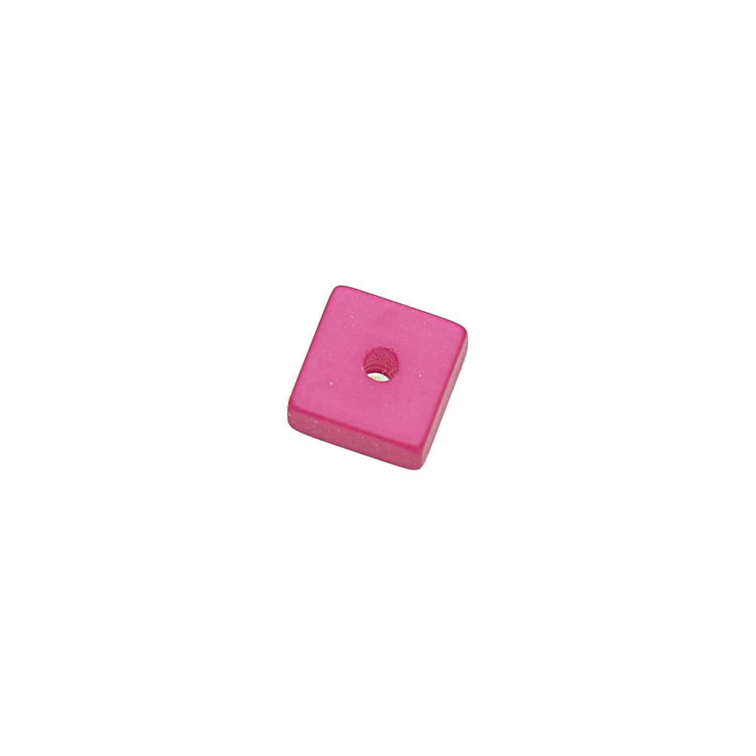Polaris Scheibe eckig 4x8mm, pink, 18 Stück von Rico Design. Quadratische Perle mit Loch.