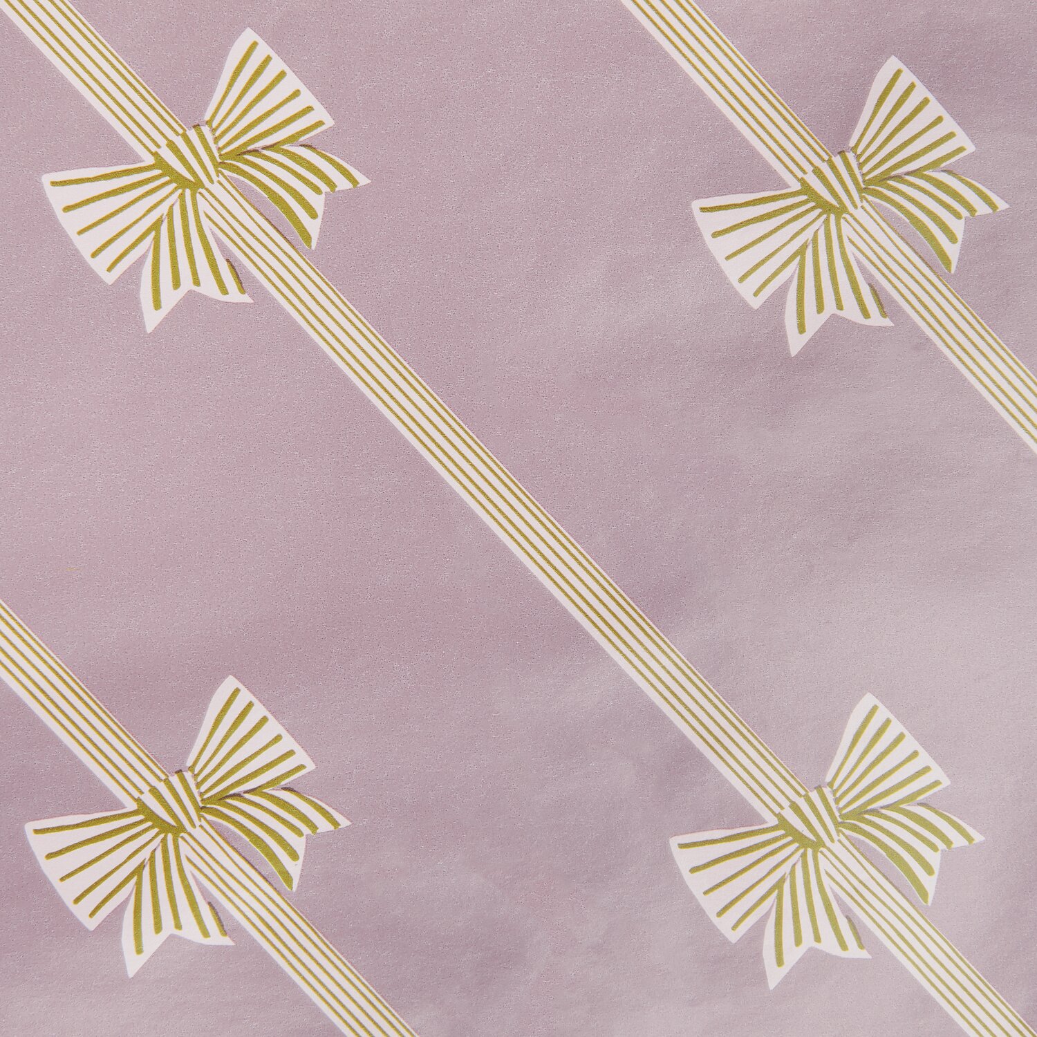 Geschenkpapier Schleifen/Streifen Rosa mit goldenen Schleifen und Streifen, 200x70cm, 80g/m².