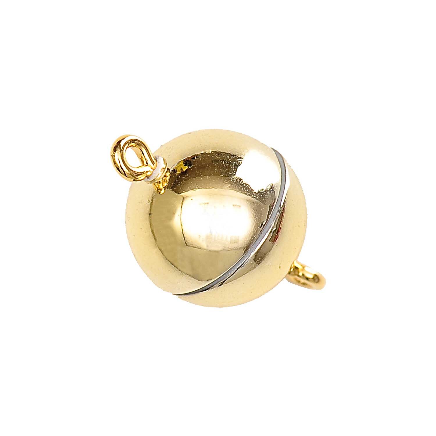 Magnetverschluß rund von Rico Design, gold glänzend, 12mm. Ideal für Schmuckdesigns.