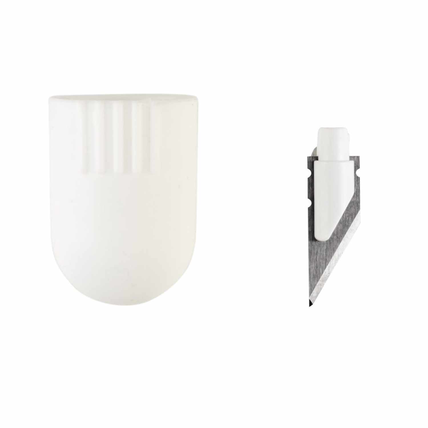 Knife Blade Kit scharfes Ersatzmesser von Cricut, bestehend aus einer weißen Kappe und einer scharfen Klinge. Ideal für präzises Schneiden.