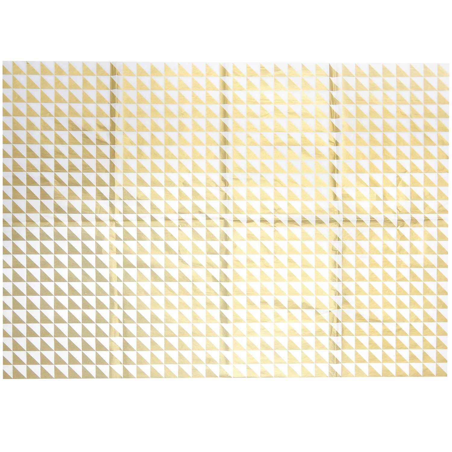Paper Poetry Seidenpapier mit gold-weißen Dreiecken von Rico Design, ideal für kreative Projekte.