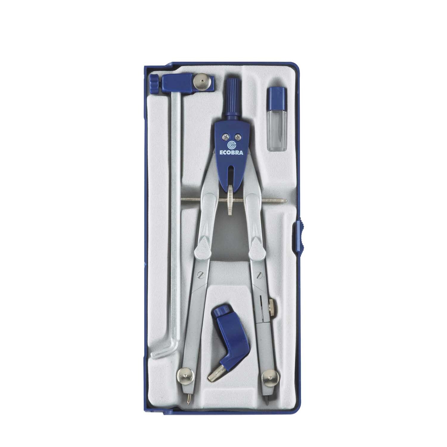 Schnellverstell Zirkel matt 37-62cm in einer Verpackung mit Zubehör, ideal für präzises Zeichnen.