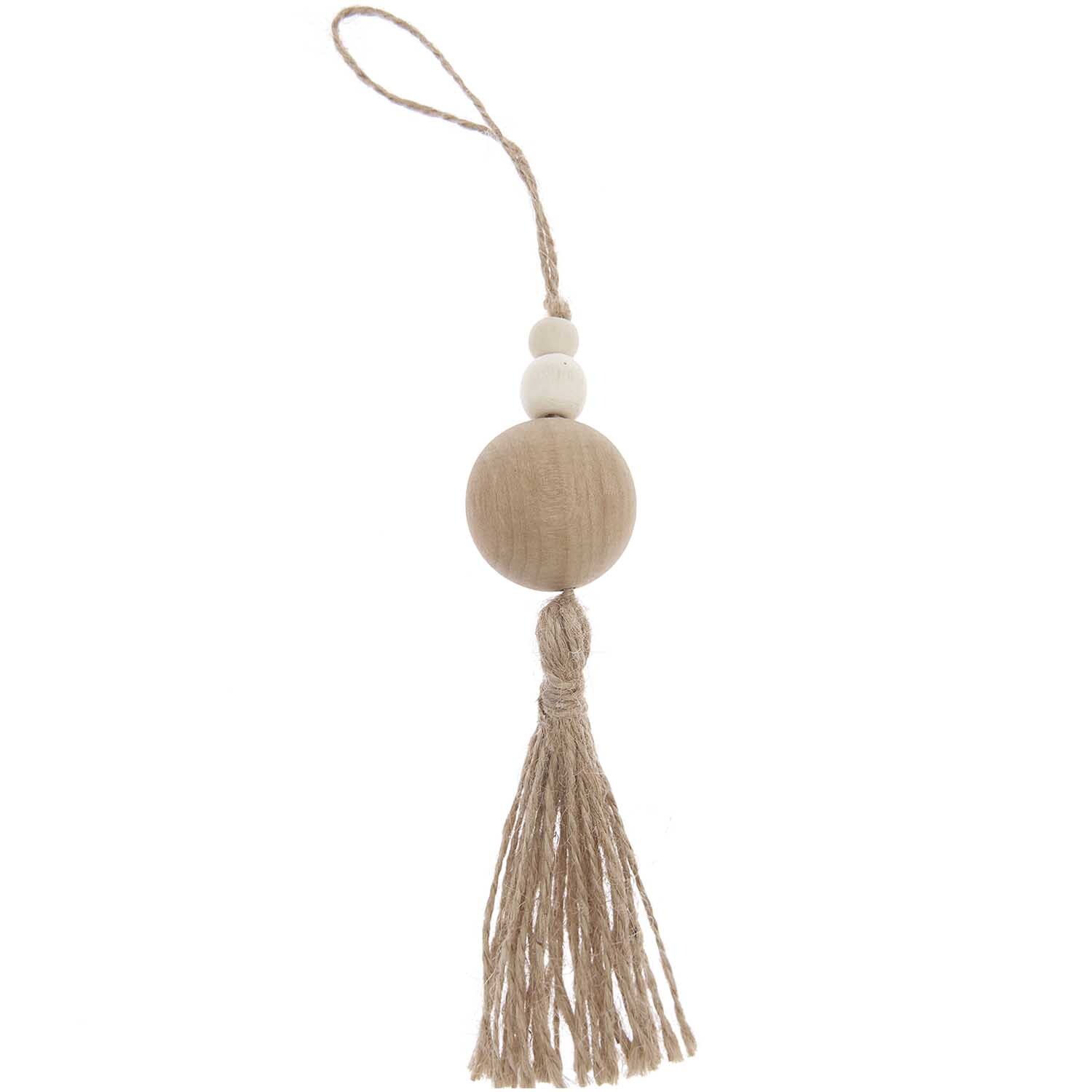 Deko-Tassel mit großer Holzperle, naturfarben, von Rico Design. Ideal für stilvolle Dekorationen.