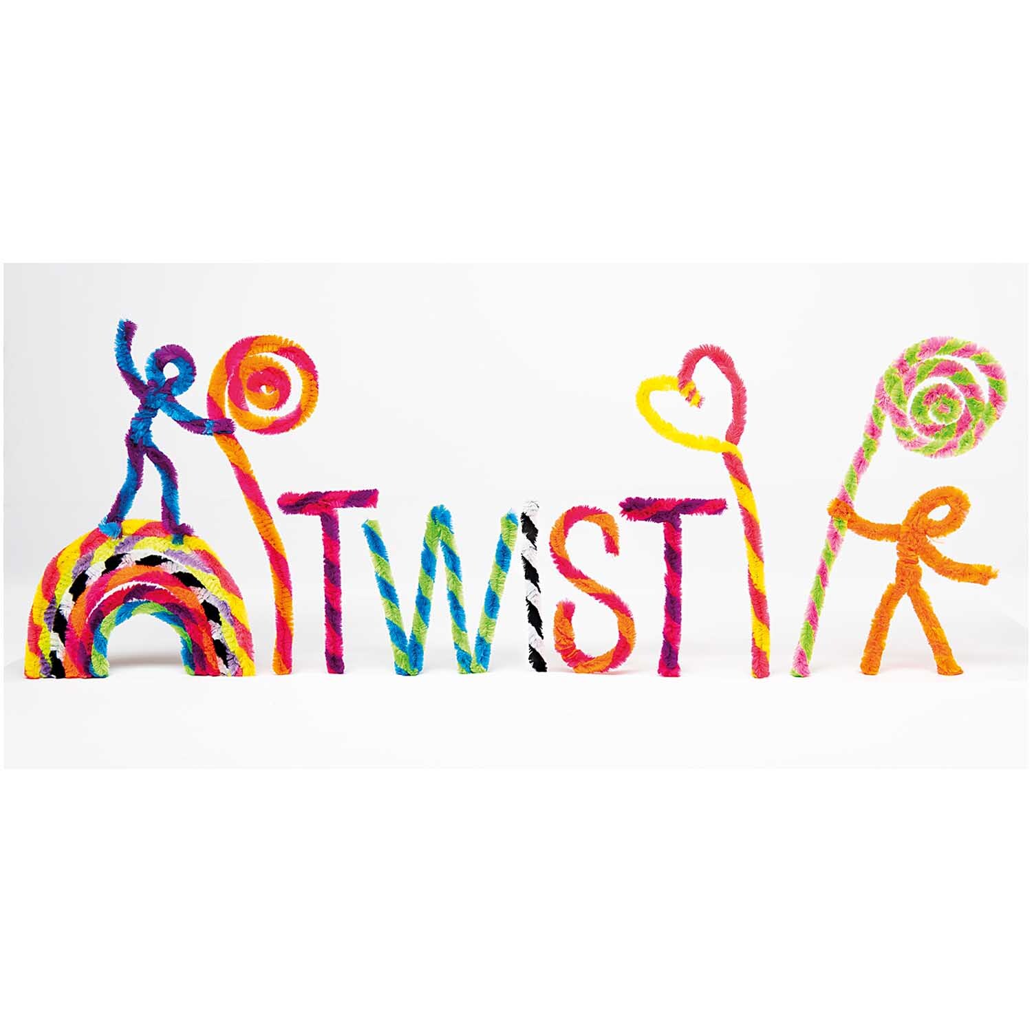 Chenilledraht-Mix 50cm 10 Stück: Bunte Figuren und Formen aus Chenilledraht von Rico Design.