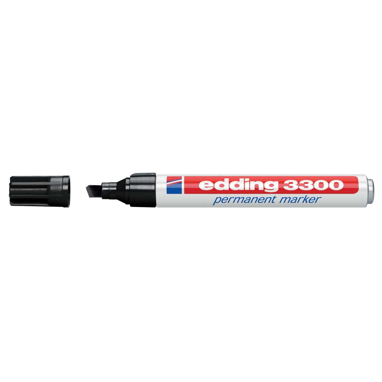3300 Permanentmarker mit abnehmbarer Kappe, schwarze Tinte, Marke edding, Spitze 1-5mm.