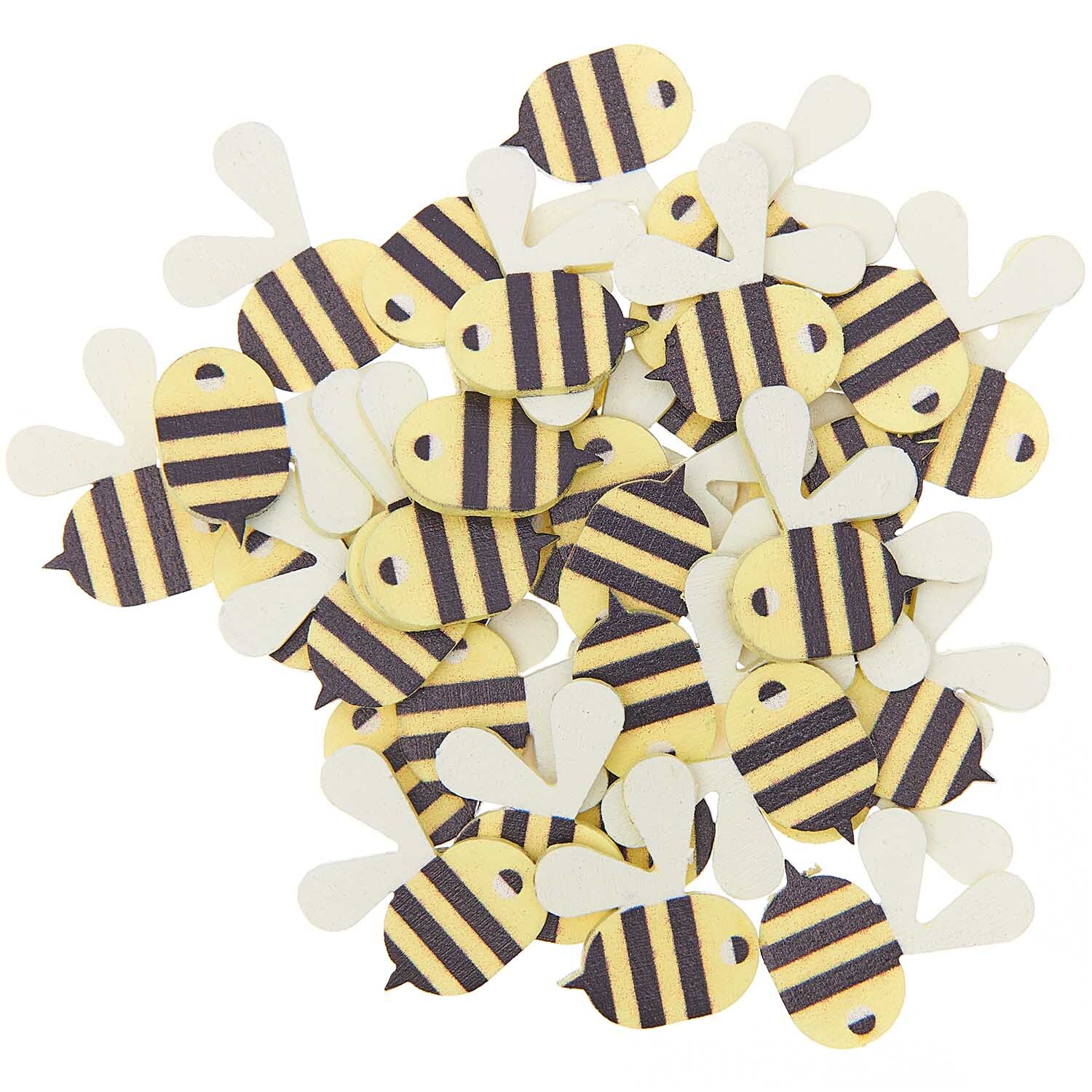 Streu Biene 36 Stück: Gelb-schwarz gestreute Bienen-Dekoration von Rico Design, ideal für kreative Bastelprojekte.