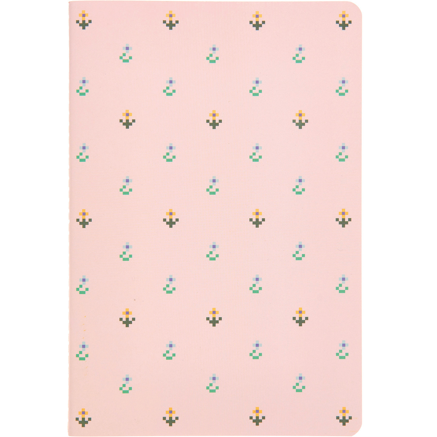 Paper Poetry Notizbücher Blumen mit zartem Blumenmuster auf rosa Hintergrund, A5, 80 Seiten.