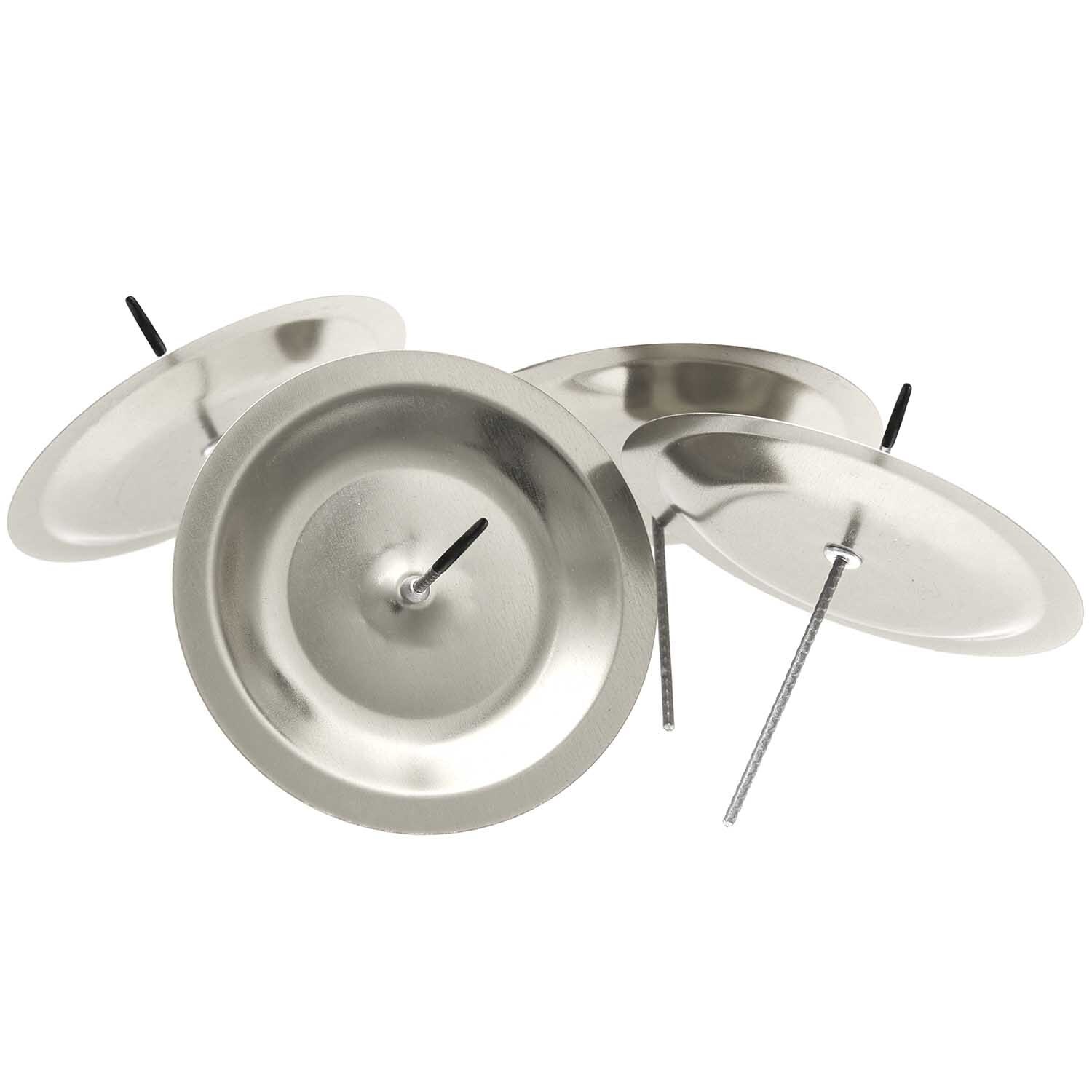 Adventskranzstecker silber 10cm 4 Stück von Fridolfinger Metallwaren 
