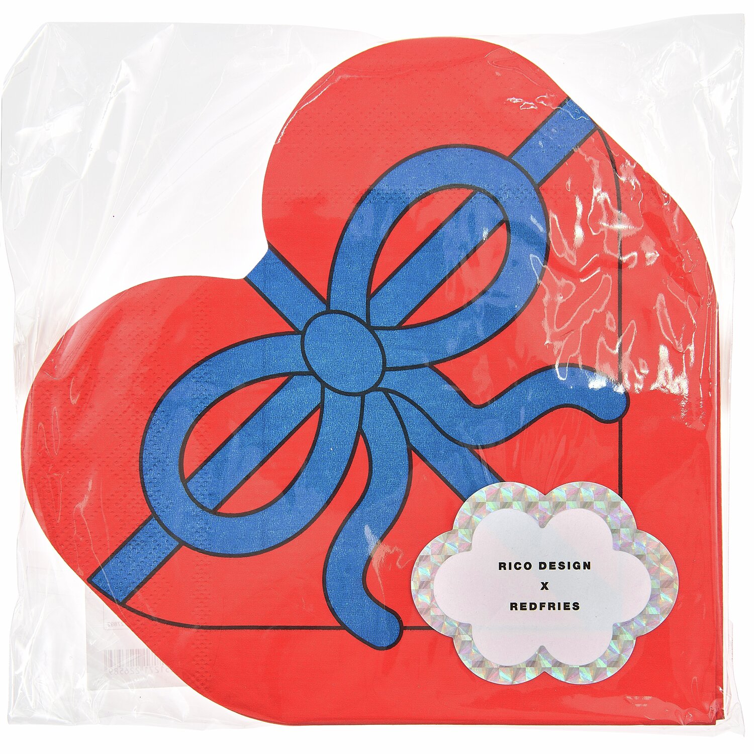Rico Design x Redfries Servietten Herz 20 Stück 32,4x32,4cm von Rico Design