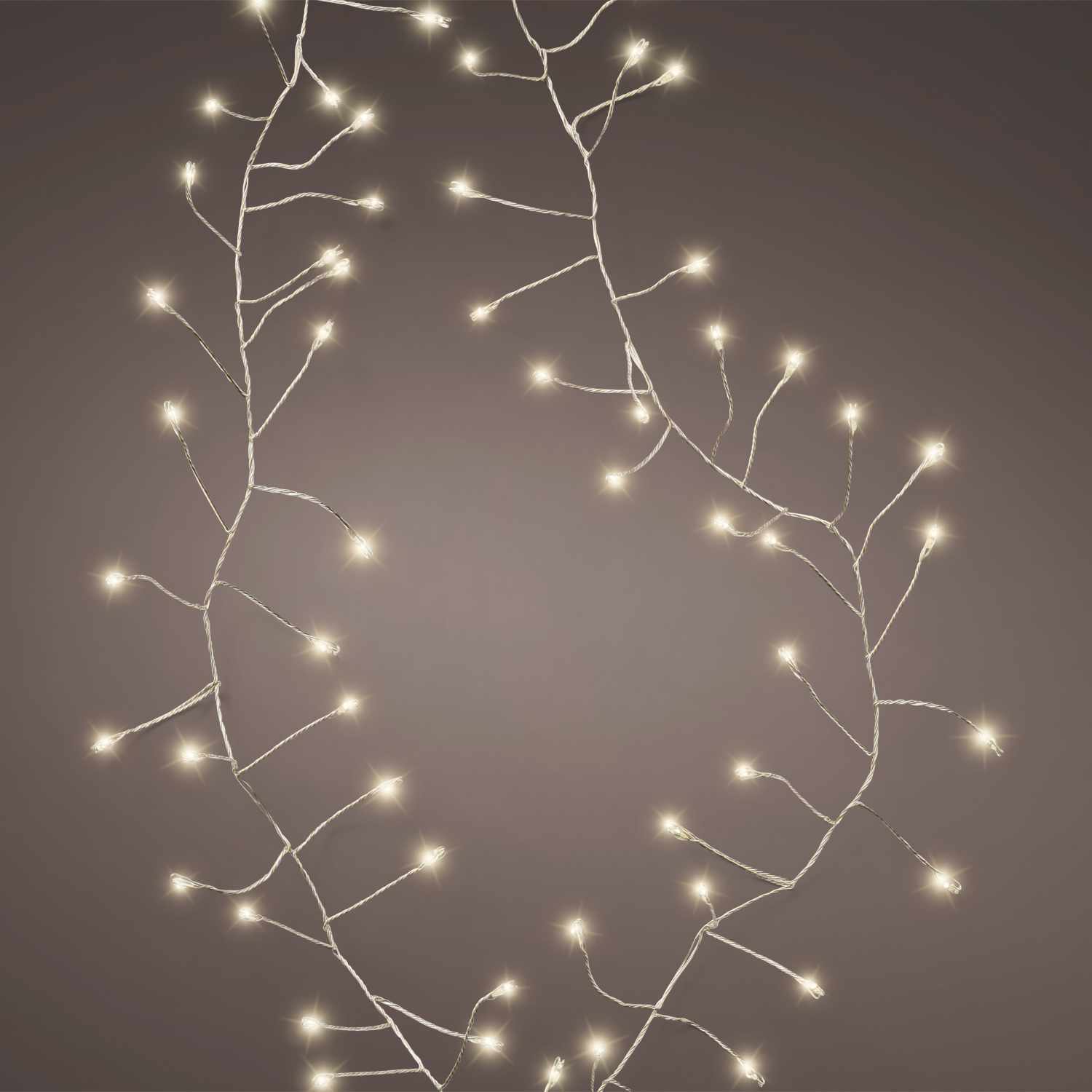 LED-Lichterkette 1,2m warmweiß von Kaemingk, zeigt elegant geschwungene, leuchtende Drähte. Ideal für stimmungsvolle Dekorationen.