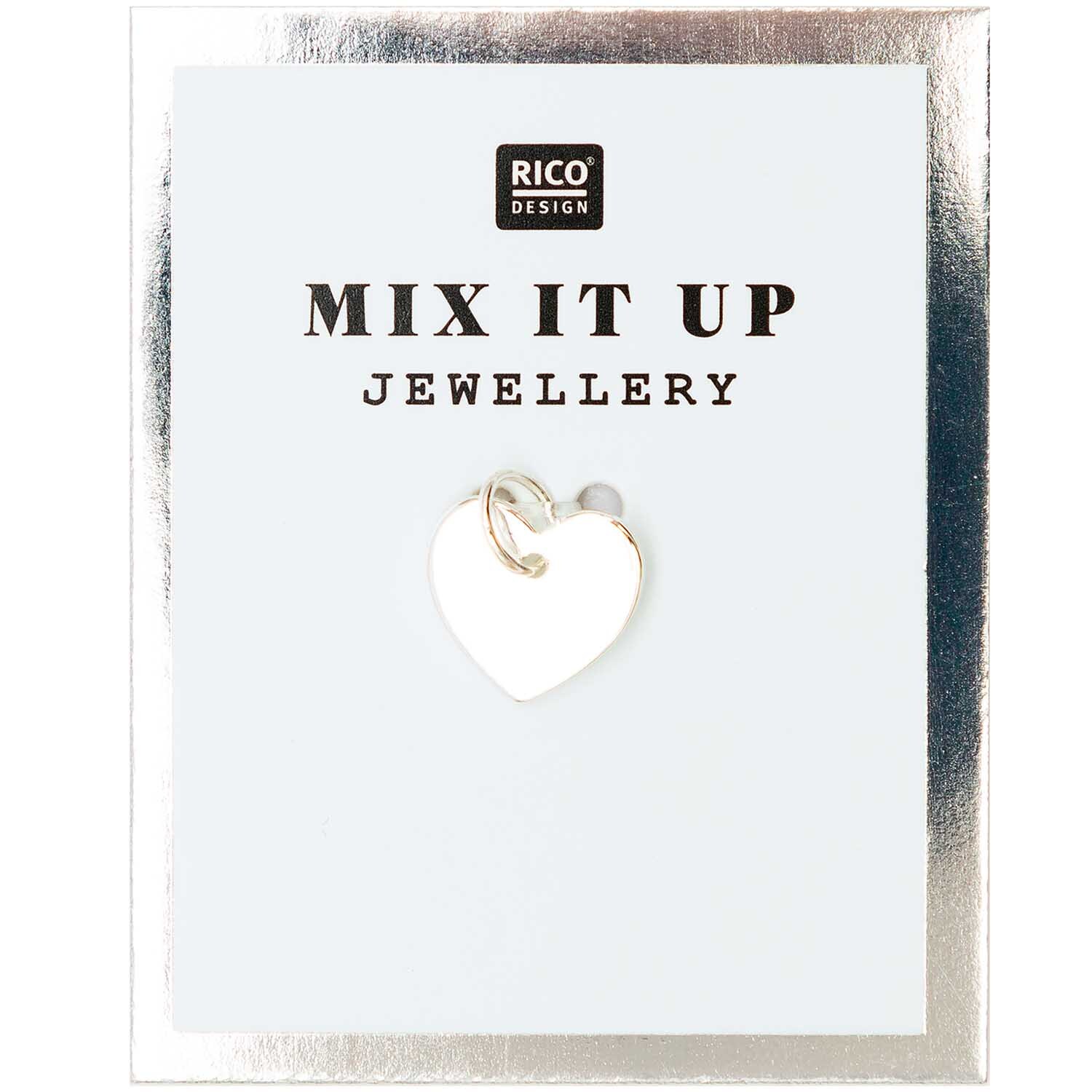 Mix it Up - Jewellery Anhänger Herz silber 10x9mm von Rico Design