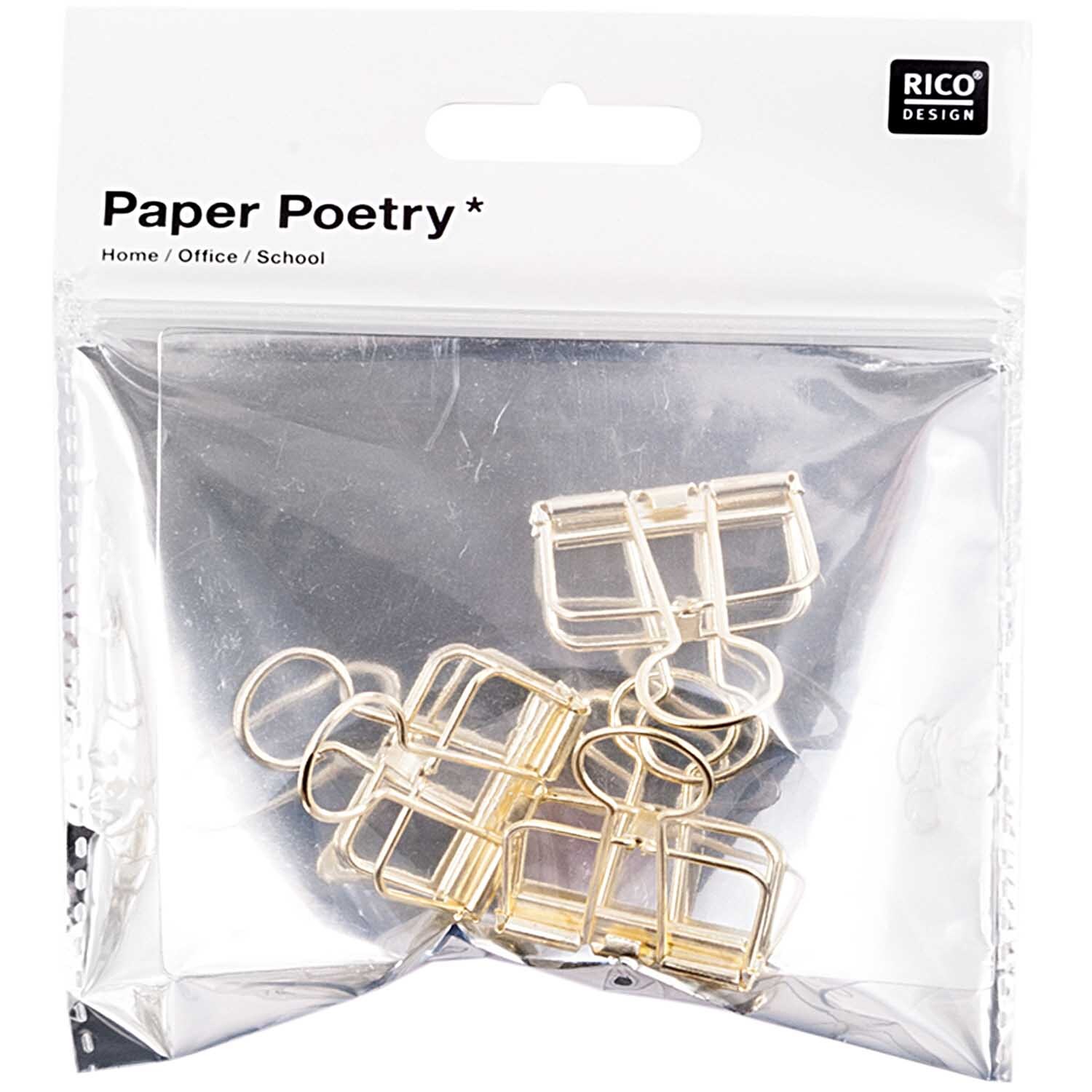 Paper Poetry Wire Clips gold 32mm 3 Stück von Rico Design