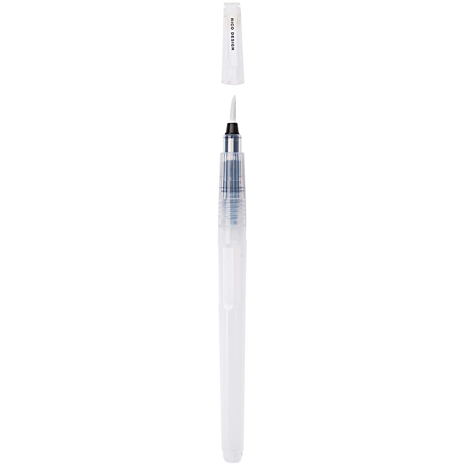 Wassertankpinsel rund mittel von Rico Design, transparentes Design, ideal für präzises Malen.