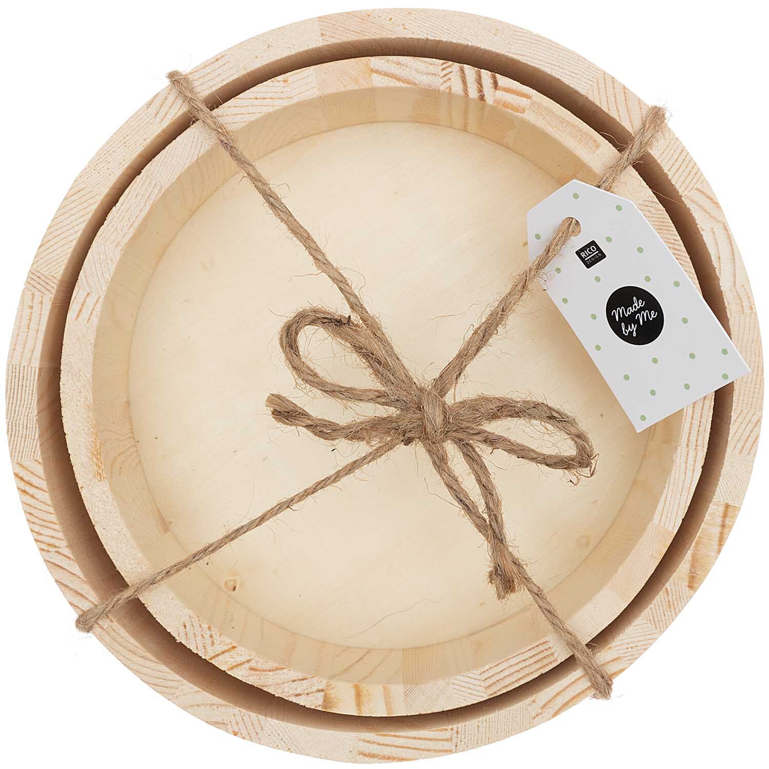 Holz-Dekotabletts rund 2-teilig von Rico Design
