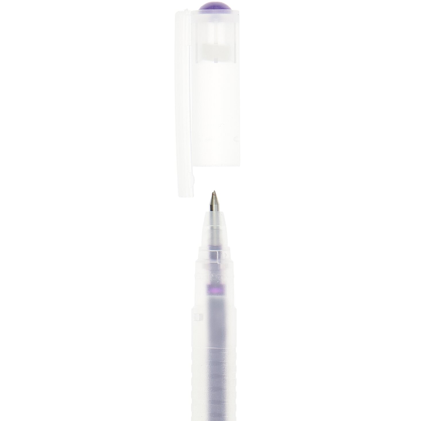 Gelstift Basic 0,5mm in lila von Rico Design, mit abnehmbarem Deckel und feiner Spitze. Ideal für präzises Schreiben.