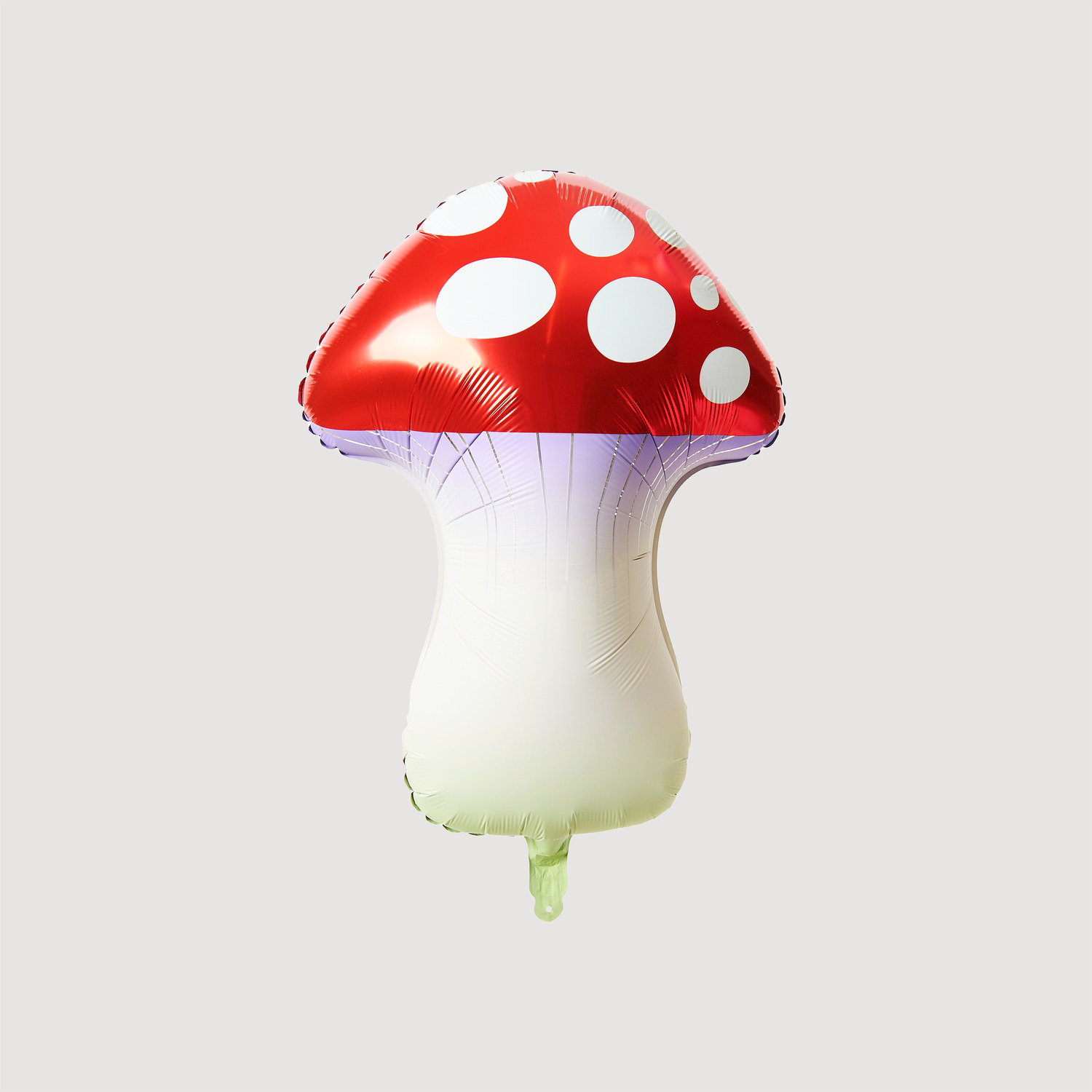 Folienballon Shrooom Rot in Pilzform mit roten und weißen Punkten, von Rico Design, 47x64x28cm.