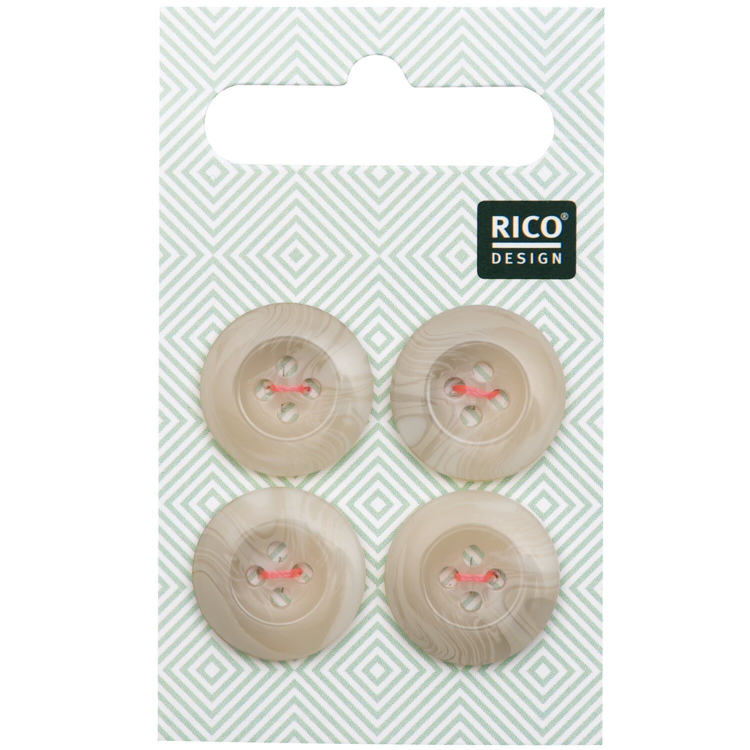 Knöpfe Beige strukturiert 1,7cm 4 Stück von Rico Design