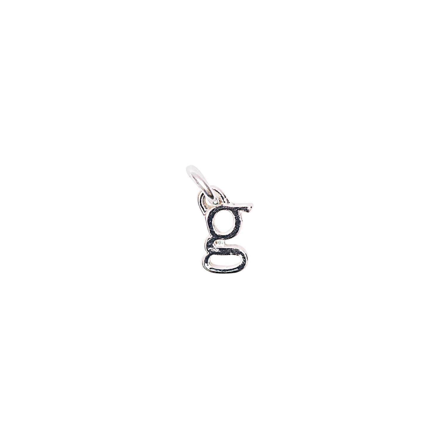 Anhänger Buchstabe G silber von Rico Design, zeigt einen eleganten, silbernen Buchstaben G. Ideal für Schmuckliebhaber.